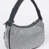 Rhinestone PU Shoulder Bag – Compact Sparkle