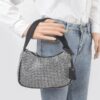 Rhinestone PU Shoulder Bag – Compact Sparkle