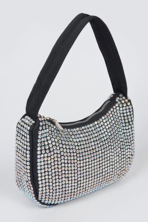 Rhinestone PU Shoulder Bag – Compact Sparkle