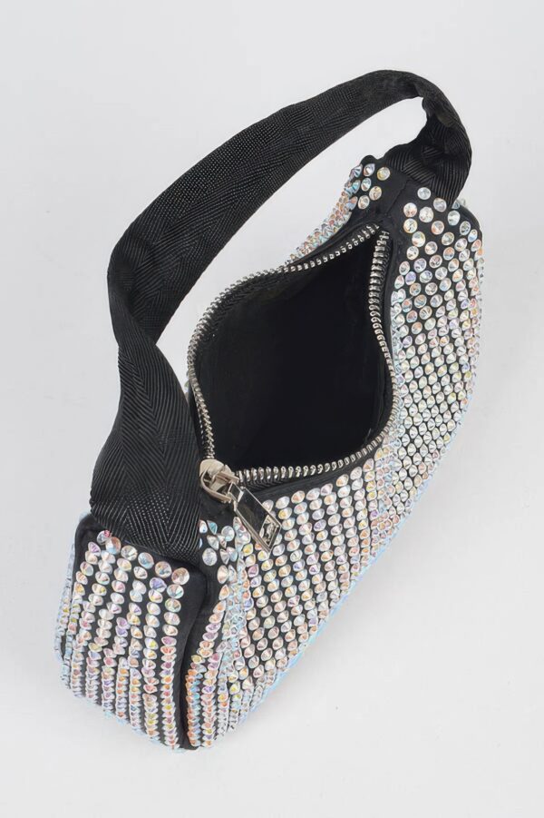 Rhinestone PU Shoulder Bag – Compact Sparkle