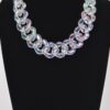 Oversized AB Plastic Chain Necklace, Iridescent