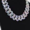 Oversized AB Plastic Chain Necklace, Iridescent