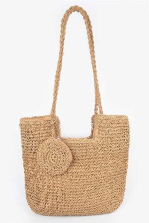 Faux Straw Tote – Textured Straw-Inspired Handbag