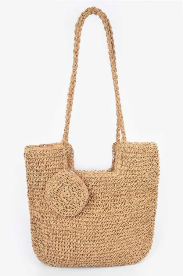 Faux Straw Tote – Textured Straw-Inspired Handbag