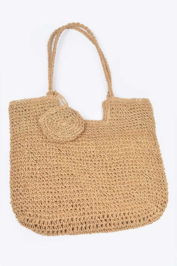 Faux Straw Tote – Textured Straw-Inspired Handbag
