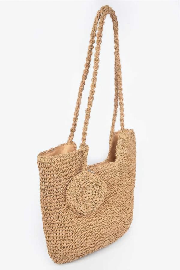 Faux Straw Tote – Textured Straw-Inspired Handbag