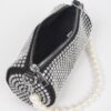 Tube Pearl Handle Evening Bag with Hotfix Accents