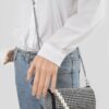 Tube Pearl Handle Evening Bag with Hotfix Accents