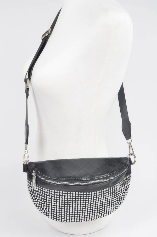 Stone-Studded Fanny Pack – Rhinestone Accent
