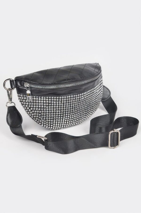 Stone-Studded Fanny Pack – Rhinestone Accent