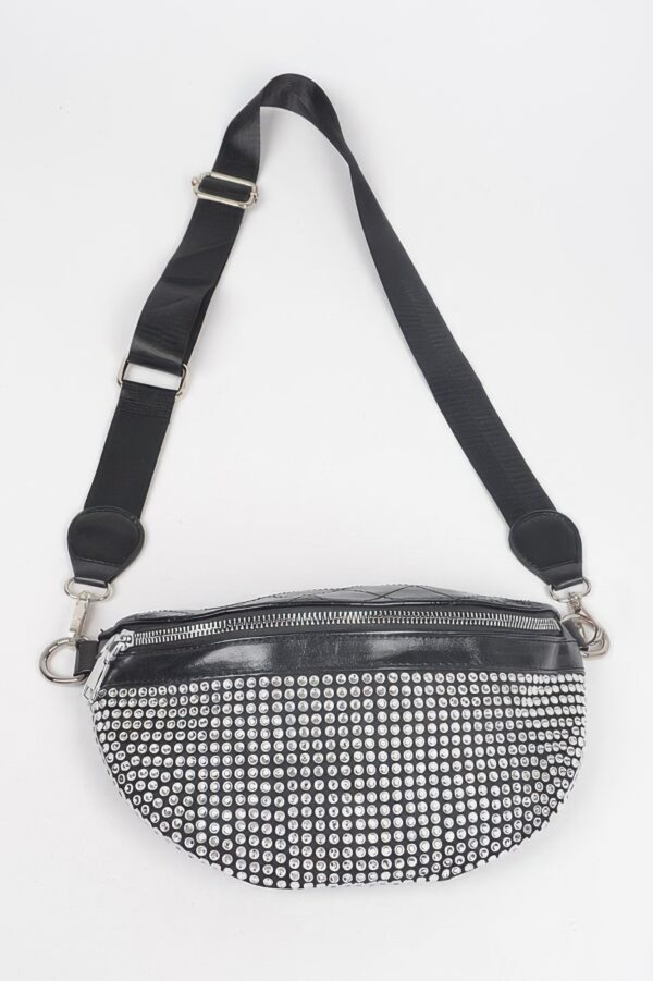 Stone-Studded Fanny Pack – Rhinestone Accent