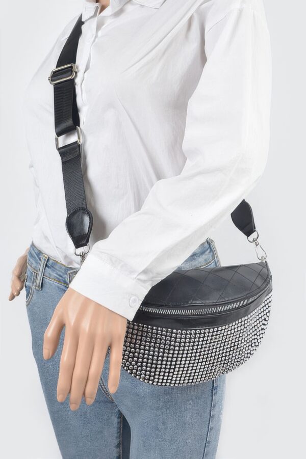 Stone-Studded Fanny Pack – Rhinestone Accent