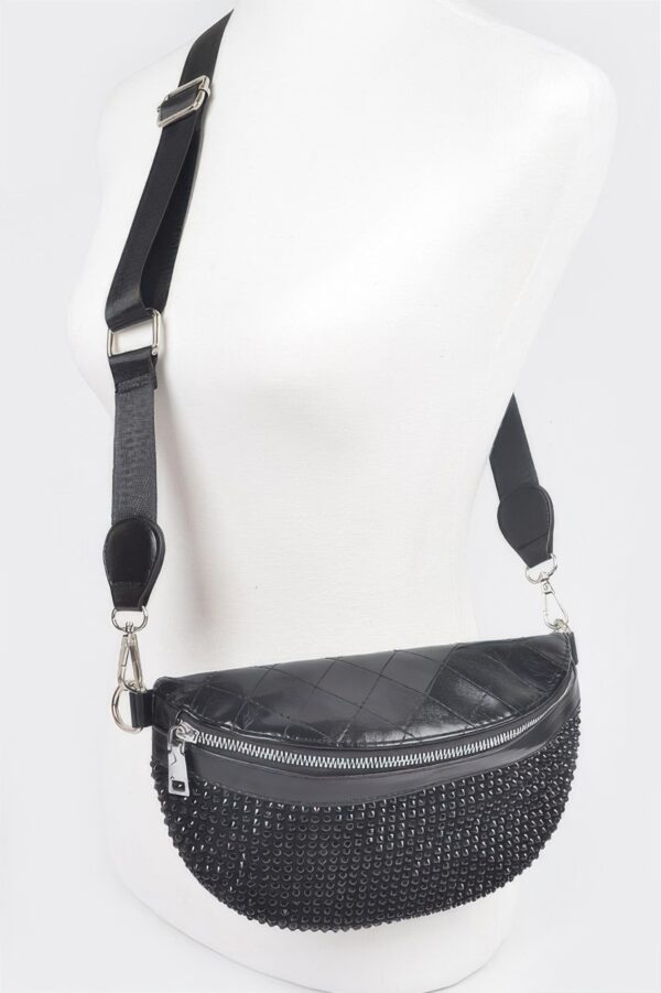 Stone-Studded Fanny Pack – Rhinestone Accent