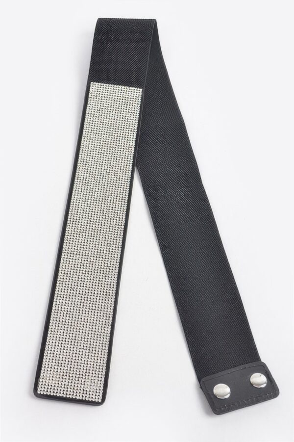 Rhinestone Elastic Waist Belt – 2″ Wide