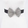 Rhinestone Ribbon Elastic Belt – Slim Sparkle Waist Accent