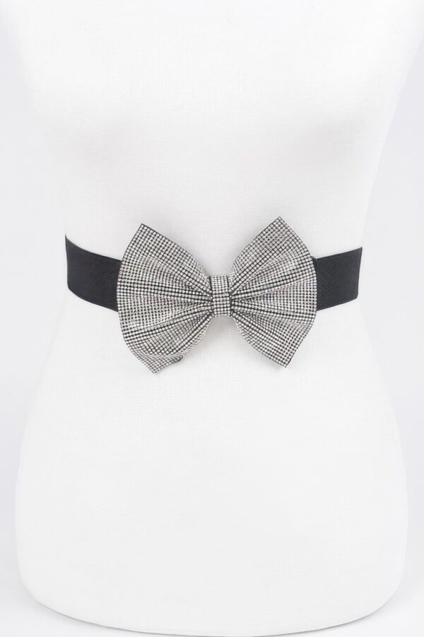 Rhinestone Ribbon Elastic Belt – Slim Sparkle Waist Accent
