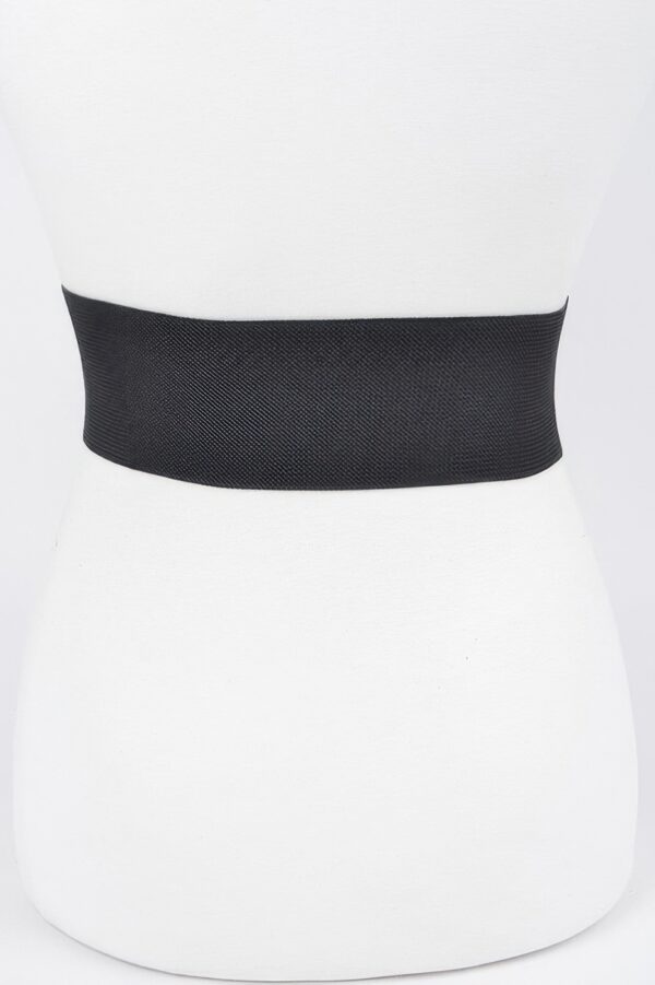 Plus-Size Wide Enamel Belt with Mixed Metal Detail