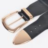Plus-Size Wide Enamel Belt with Mixed Metal Detail