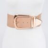 Plus-Size Wide Enamel Belt with Mixed Metal Detail