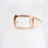 Plus-Size Wide Enamel Belt with Mixed Metal Detail