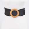 Plus Size Elastic Belt with Oversized Round Buckle