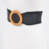 Plus Size Elastic Belt with Oversized Round Buckle