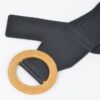 Plus Size Elastic Belt with Oversized Round Buckle