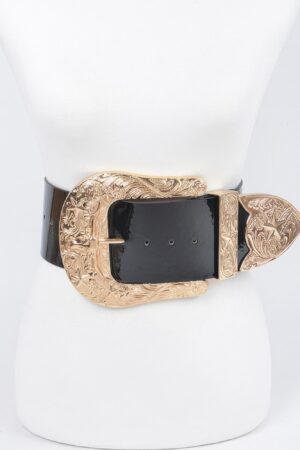 Oversized Enamel Waist Belt with Mixed Metal Accents