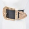 Oversized Enamel Waist Belt with Mixed Metal Accents