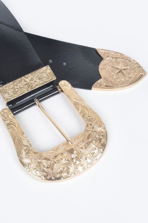 Oversized Enamel Waist Belt with Mixed Metal Accents
