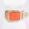 Oversized Enamel Waist Belt with Mixed Metal Accents