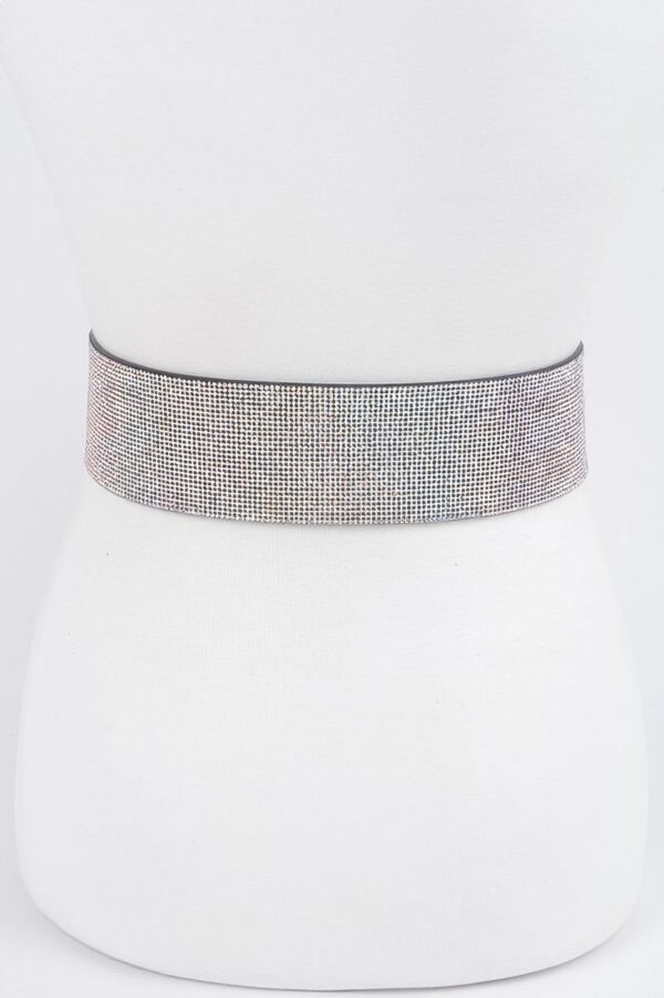 Mixed-Metal Rhinestone Waist Belt