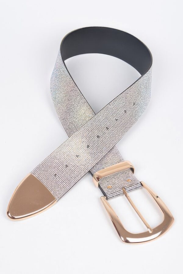 Mixed-Metal Rhinestone Waist Belt