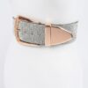 Mixed-Metal Rhinestone Waist Belt