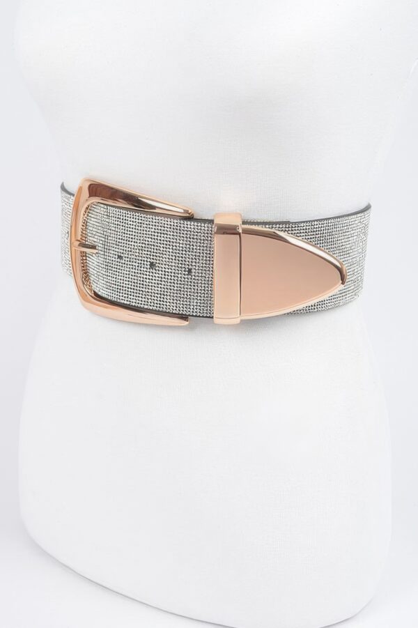 Mixed-Metal Rhinestone Waist Belt