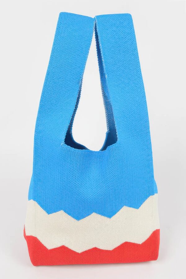 Multi-Color Poly Woven Structured Handbag