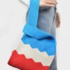 Multi-Color Poly Woven Structured Handbag