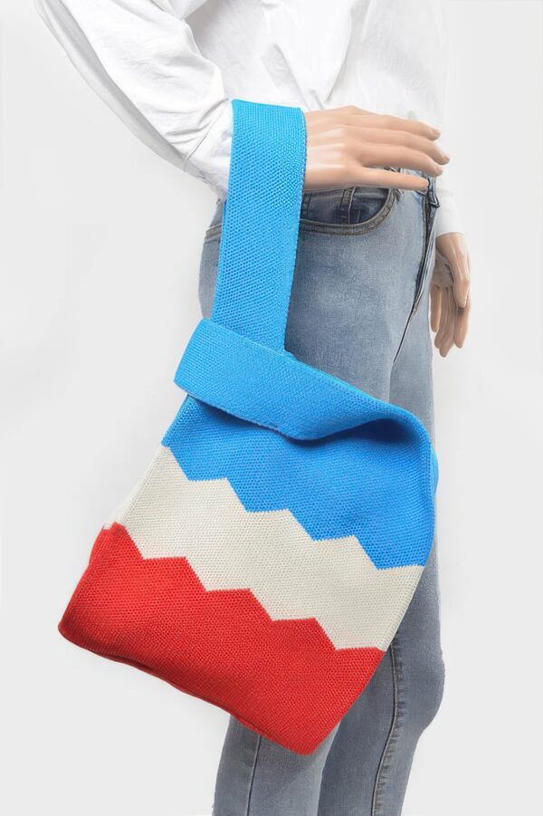 Multi-Color Poly Woven Structured Handbag