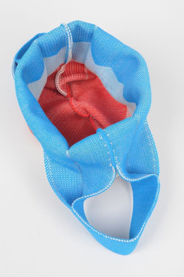 Multi-Color Poly Woven Structured Handbag