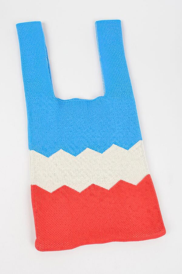 Multi-Color Poly Woven Structured Handbag