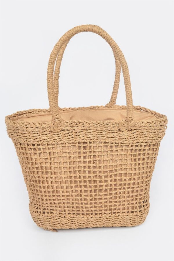 Faux Straw Tote – Structured Lightweight Carryall