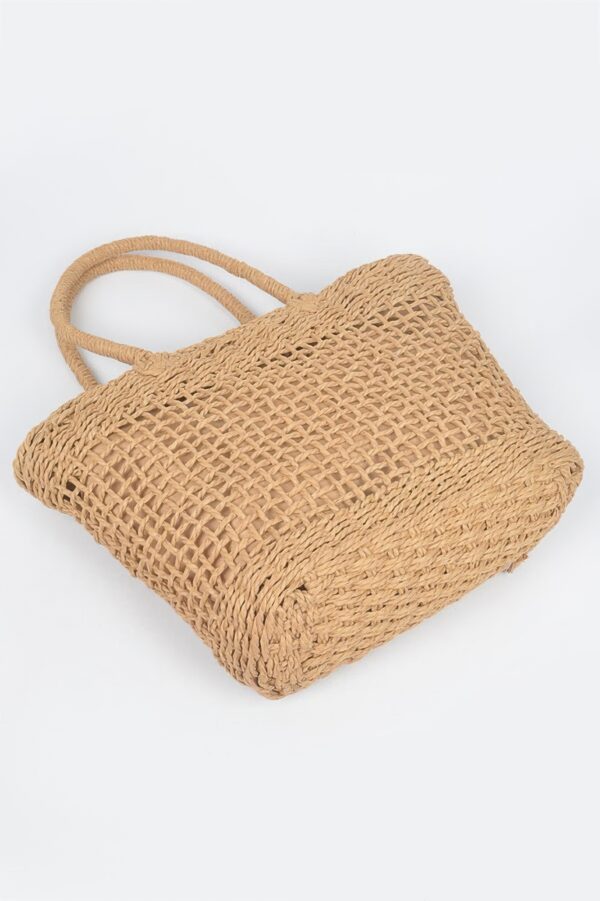 Faux Straw Tote – Structured Lightweight Carryall