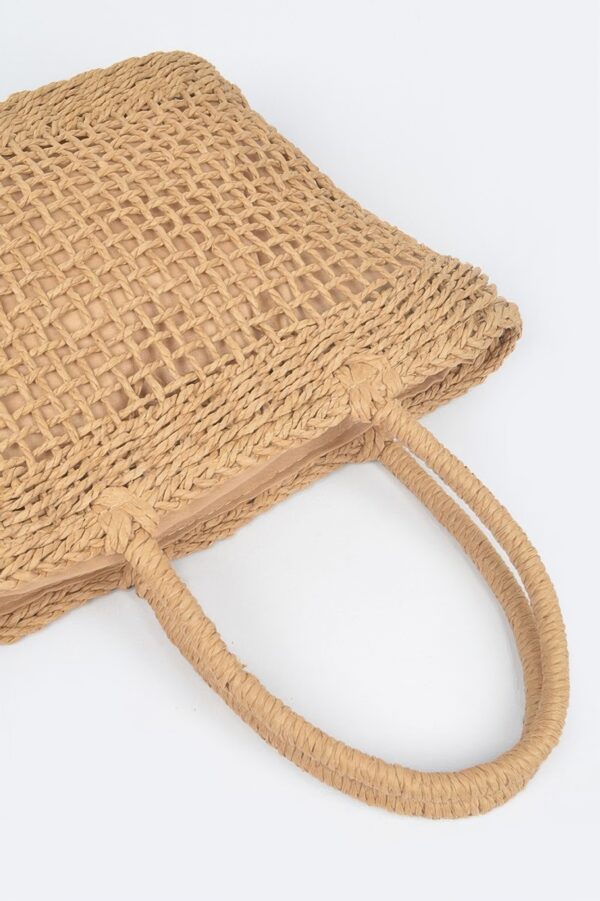 Faux Straw Tote – Structured Lightweight Carryall