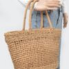Faux Straw Tote – Structured Lightweight Carryall