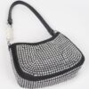 Hotfix Micro Suede Crossbody Bag with Rhinestone Accents