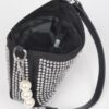 Hotfix Micro Suede Crossbody Bag with Rhinestone Accents