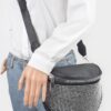 Stone-Studded Crossbody Bag with Rhinestone Accents