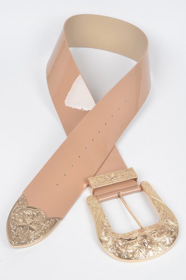 Oversized Enamel Waist Belt with Multi-Metal Trim – Plus Size