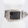 Oversized Enamel Waist Belt with Multi-Metal Trim – Plus Size