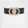 Plus-Size Elastic Belt with Rhinestone Buckle